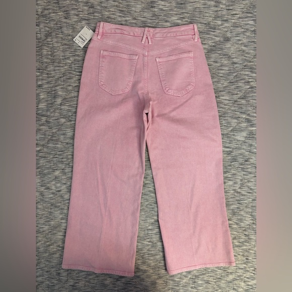 Good American Good Waist Cropped Palazzo Jeans In Rose Quartz Sz 10/30 NWT - - Picture 6 of 12